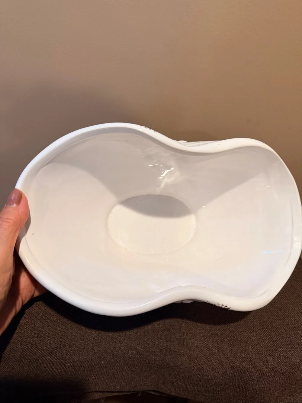 White Fleur-de-Lis Ceramic Bowl - Decorative Home Decor